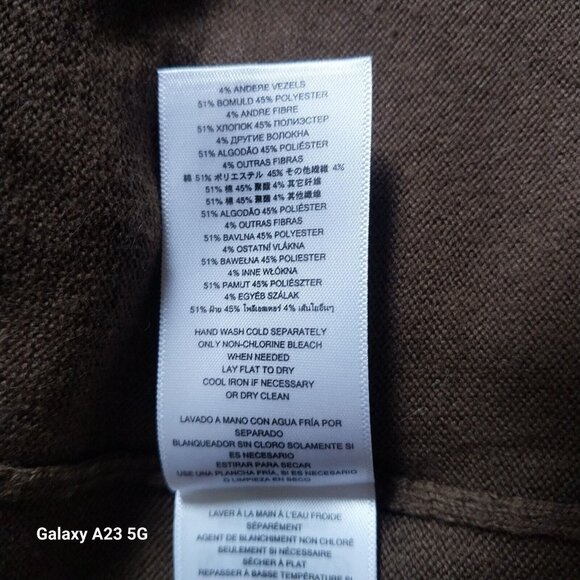 Michael Kors Womens Brown Fringe Sweater With Cowl Neck & Long Sleeves - Picture 13 of 13